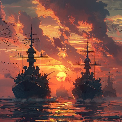 A heroic composition that pays tribute to the russian navy's legacy. The piece features dramatic orchestration, powerful brass sections, and lush strings, immersing listeners in the epic tales of naval battles and voyages.