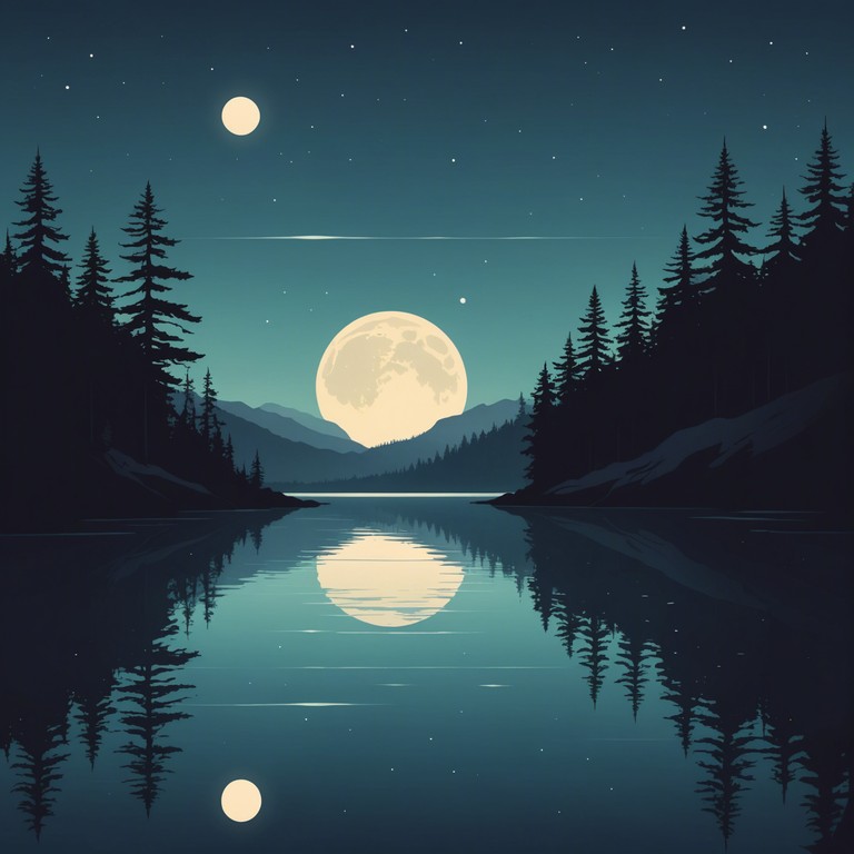Imagine a peaceful night under a full moon, where the only sound is the whisper of the wind carrying haunting synth melodies that flow like water, reflecting the moon's glow. This piece leverages ambient influences to enrich the darkwave core, making it a perfect backdrop for moments of solitude or deep thought.