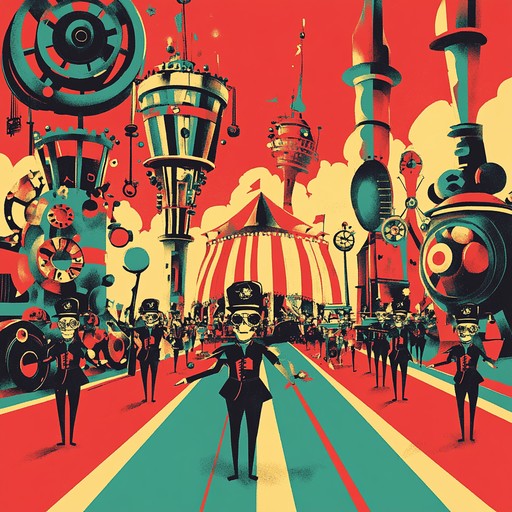 An instrumental punk track that combines energetic guitar riffs with whimsical carnival melodies, creating a playful and rebellious atmosphere reminiscent of a mischievous parade marching through a steampunk circus. An instrumental punk track that combines energetic guitar riffs with whimsical carnival melodies, creating a playful and rebellious atmosphere reminiscent of a mischievous parade marching through a steampunk circus.