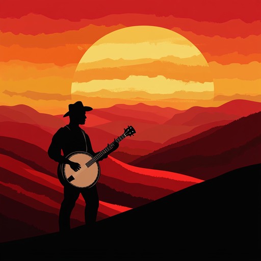 A vibrant and high energy bluegrass tune featuring rapid banjo picking, dynamic fiddle play, and rhythmic guitar strumming, evoking the joyous atmosphere of an early appalachian morning revelry.