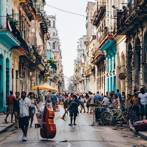 Get transported to a joyous street festival in havana with this dynamic instrumental track that fuses the rhythmic complexity of traditional african music with the vibrant, percussive energy of cuban son and salsa. Featuring intricate drumming patterns, vivacious brass sections, and compelling percussion, this piece is a lively celebration bound to get listeners dancing and feeling euphoric.