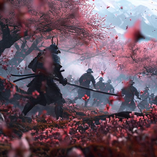 A powerful and intense orchestral composition inspired by anime featuring high octane battle scenes. Blending traditional japanese instruments with dynamic strings, brass, and percussion, the piece captures the spirit of samurai warriors and celestial guardians in a supernatural realm. It delivers emotional highs and heroic moments while maintaining an edge of tension and excitement.