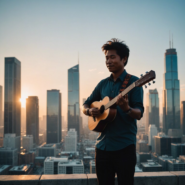 Imagine a rooftop on a sunny morning transformed into a makeshift stage, where the playful plucking of a ukulele weaves a story of joy and carefree moments. With each strum, the city seems to awaken to the possibilities of the day ahead, allowing every note to elevate the listener’s spirit.