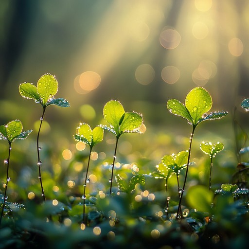 Imagine sounds softly echoing through a dense forest, each note hanging in the cool air, creating an aura of calm and stillness, perfect for meditation or relaxation.