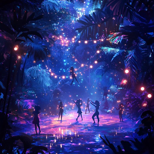 Envision an interstellar celebration in a lush cosmic jungle, blending tribal rhythms with spacey synths. This track invites you to travel through soundscapes filled with ecstasy and exotic beats, perfect for any festive occasion.