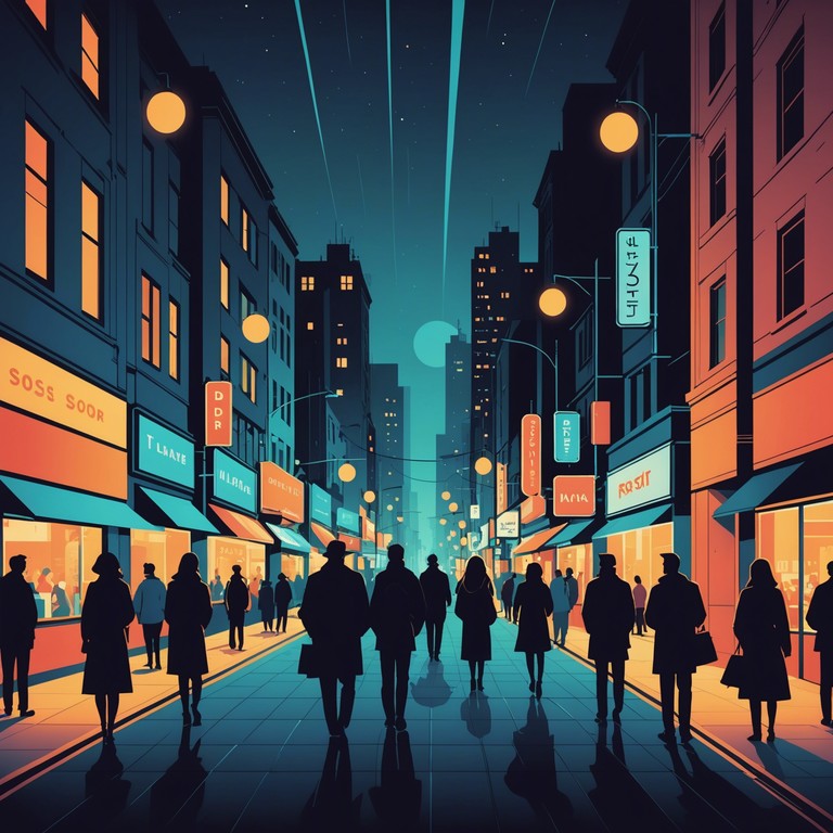 Imagine walking through neon lit streets, where every corner offers a burst of jazz tunes layered over pulsating dance rhythms, crafting an atmospheric journey through sound.