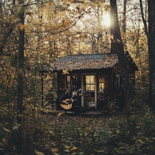 This composition emphasizes the calming yet intricate sound of a solo acoustic guitar as it captures the essence of a tranquil, sunlit forest during autumn, creating a deep connection with nature through music.