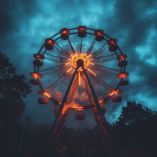 Immerse yourself in an anxious carnival setting, where familiar playful melodies transform into unsettling soundscapes. This track conjures up creepy clowns, flickering lights, and an ominous ferris wheel creaking under the night sky. The calliope's haunting tunes are accentuated by eerie undertones, creating a sense of discomfort and tension.