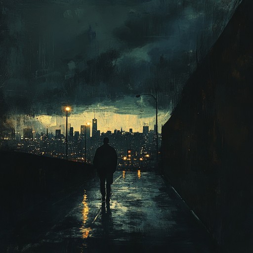 A moody instrumental trip hop track blending atmospheric synths and dark beats to capture the restless energy and hidden tensions of the urban landscape at night. The music paints a sonic picture of deserted streets, flickering lights, and the relentless pulse of the city beneath the surface.