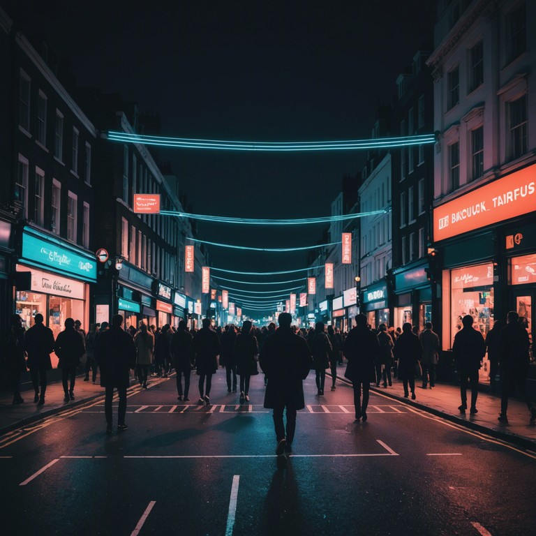 This track embodies the lively essence of uk jack swing, mixing smooth synthesizer melodies with punchy drum beats to create an overwhelmingly energetic and danceable tune. This dynamic piece perfectly encapsulates a night out in the bustling streets of london, filled with upbeat rhythms and a contagious sense of joy.