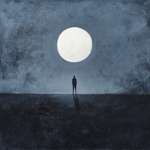 An instrumental piece featuring a melancholic tune that weaves through dark, atmospheric soundscapes, evoking feelings of loneliness and reflection under the pale glow of the moon.