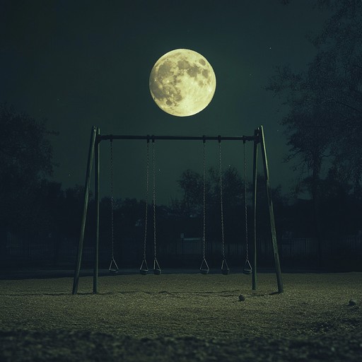 A chilling instrumental piece that captures the eerie atmosphere of a deserted playground at night, with haunting melodies that evoke whispers and shadows