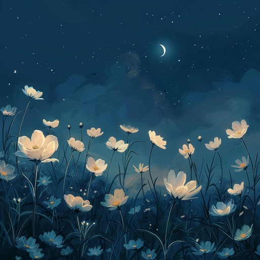 An ethereal journey through a moonlit garden, evoking whimsical tones and delicate emotions. The music softly meanders like a gentle breeze, bringing peace and enchanting the listener.