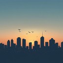 a hopeful instrumental capturing city's vibrant energy at dawn