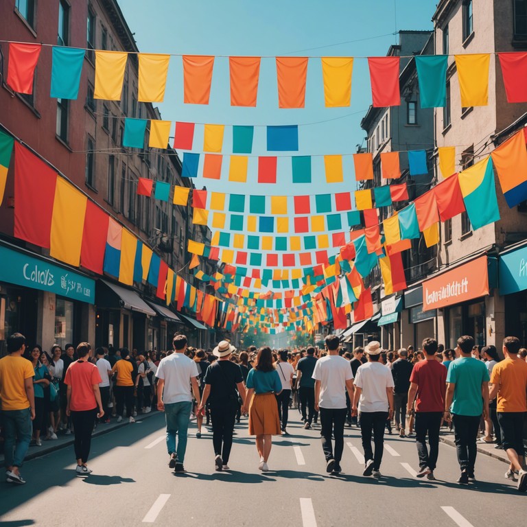 This track embodies the essence of a festive carnival atmosphere, with pulsating rhythms and a melody that dances like sunlight bouncing off colorful parade floats. Perfect for evoking joy and celebration, the composition thrives with its vibrant, driving energy, representing an early morning start where the streets are just beginning to fill with eager revelers.