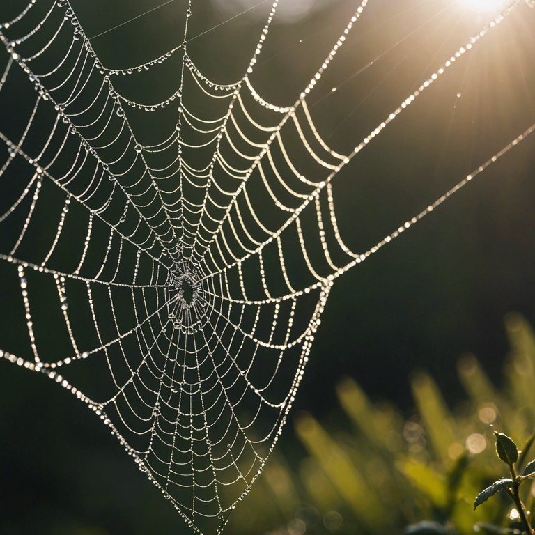 An instrumental song designed to capture the essence of a peaceful morning, with the visual imagery of sun rays gently lighting up the dewdrops, creating a tranquil beginning to the day.