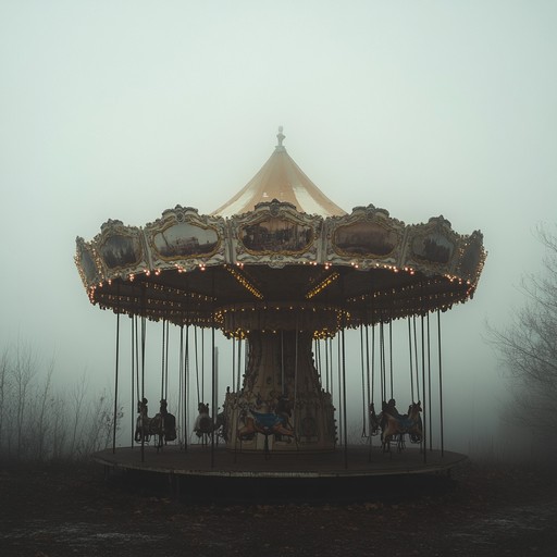 Creepy waltz tune with ghostly melodies creating a spine chilling atmosphere in a deserted carnival setting