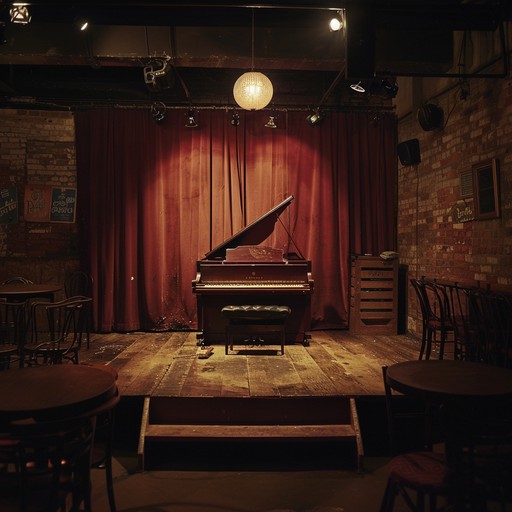 Envision a smoky, dimly lit cabaret where shadows dance on the walls. An old piano plays somber, yet melodious tunes that envelop the room in a veil of mystery and longing. Echoing through the air, each note brings a sense of melancholy and yearning, creating an immersive experience that transports the listener to a bygone era filled with intrigue and emotion. Envision a smoky, dimly lit cabaret where shadows dance on the walls. An old piano plays somber, yet melodious tunes that envelop the room in a veil of mystery and longing. Echoing through the air, each note brings a sense of melancholy and yearning, creating an immersive experience that transports the listener to a bygone era filled with intrigue and emotion.