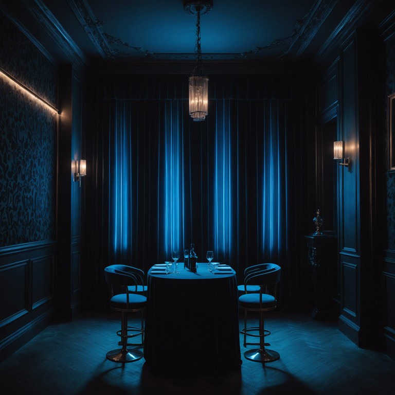 Imagine a futuristic cabaret, where eerie melodies envelop the room under flickering neon lights. The music is a harmonic blend that evokes a sense of nostalgia and unease, tinged with the bittersweet reminiscence of a time long past yet vividly resurrected through a contemporary lens. A solo accordion plays, weaving through complex chord progressions and melancholic tunes that speak to the soul of a dystopian world dressed in velvet and shadows.