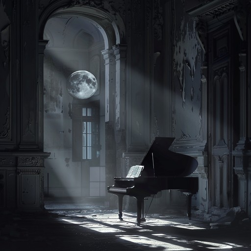 Imagine a delicate, sparsely arranged composition that evokes the serenity of moonlight casting shadows through an ancient forest. Minimal instrumental elements create an atmosphere of profound stillness and beauty, allowing each note to resonate deeply within the silence, crafting a surreal, almost supernatural experience
