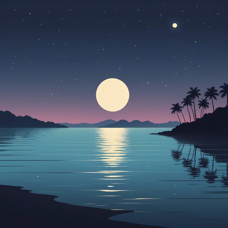 Imagine gentle waves merging with deep, soothing dub rhythms to create a tranquil sonic experience. The music features a blend of ocean inspired sounds and mellow dub beats that evoke a serene nightscape by the sea.