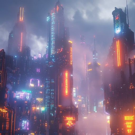 A breathtaking collision of heavy industrial beats and futuristic rock layers, creating an intense atmosphere of electric guitar riffs, synths, and powerful drums that drive you through a dystopian urban landscape.