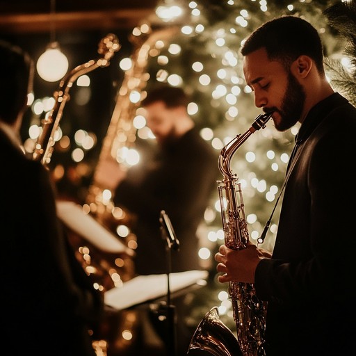 A vibrant instrumental that fuses soulful jazz melodies with festive rhythms, featuring a spirited saxophone leading over swinging drums. It embodies the warmth and excitement of the holidays, ideal for creating a joyful atmosphere.