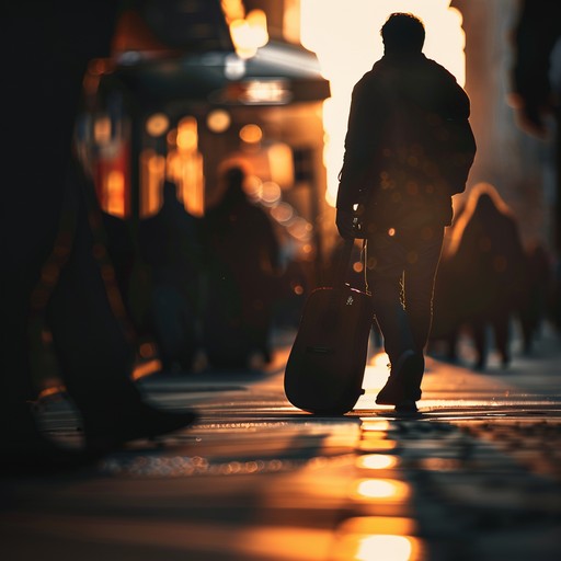 A plaintive acoustic guitar soundtrack that brings to life stories whispered by the shadows of towering skyscrapers and bustling streets, blending tradition with the contemporary urban environment.