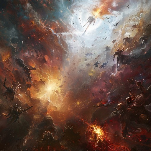 Immerse in a grandiose orchestral piece that takes you on an epic adventure through the cosmos, narrating the tale of celestial warriors clashing in a battle that echoes through the interstellar void. Cinematic strings, powerful brass, and commanding percussions create a vibrant soundscape that evokes visions of heroism, conflict, and the otherworldly beauty of space.