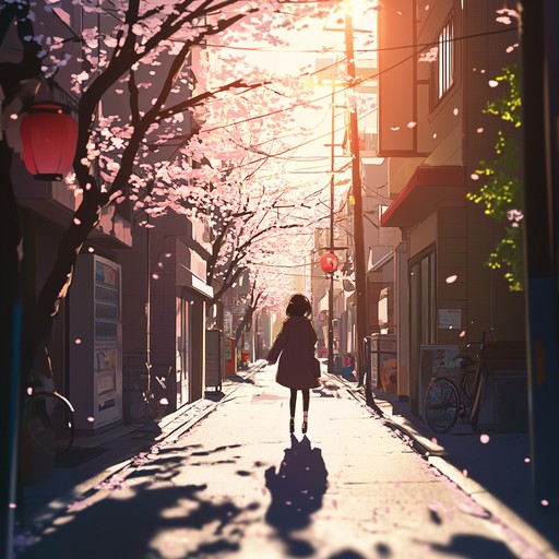 An upbeat instrumental piece that blends cheerful melodies with energetic rhythms, capturing the excitement and happiness of strolling through a sunlit, bustling anime city. The song evokes feelings of joy and adventure, featuring lively instrumentation and a playful tune that inspires listeners to embrace the beauty of everyday moments.