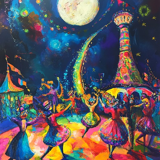 An instrumental piece that captures the mysterious and enchanting atmosphere of a midnight carnival, with swirling melodies and pulsating rhythms that transport listeners to a world of intrigue and wonder.