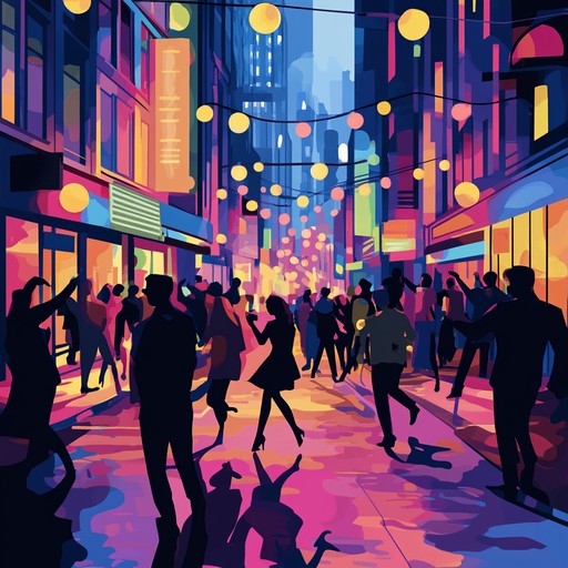 This instrumental song combines the signature elements of new jack swing, featuring groovy bass lines, funky drum patterns, and playful synthesizer riffs. It evokes a joyful and energetic mood perfect for dancing and having fun.