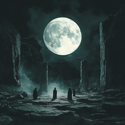 An instrumental composition that blends haunting melodies with ancient ethnic chants, set against a backdrop of eerie rhythms and atmospheric sounds, creating a spine chilling journey through forgotten traditions and shadowy rituals.