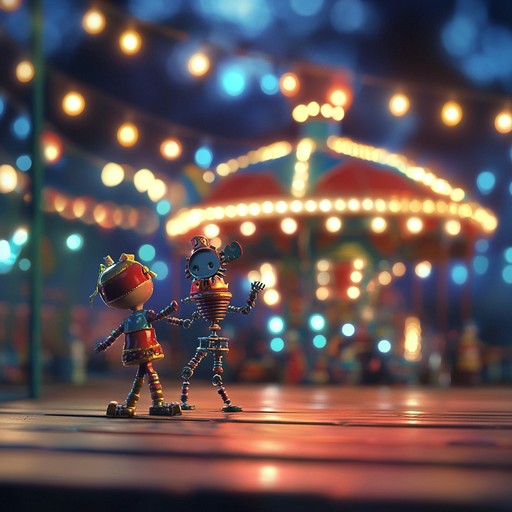 An instrumental track fusing mechanical sounds with playful carnival melodies, creating joyful whimsy and enchantment.