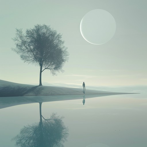 Delicate, shimmering tones gently ebb and flow, creating a tranquil atmosphere that transports the listener to a peaceful, otherworldly realm. Soft, airy pads and subtle, hypnotic textures intertwine, inviting a sense of calm and introspection. The ethereal melodies drift effortlessly, embracing the listener in a comforting blanket of sound, while distant, echoing chimes add a touch of mystery and enchantment to the sonic landscape.