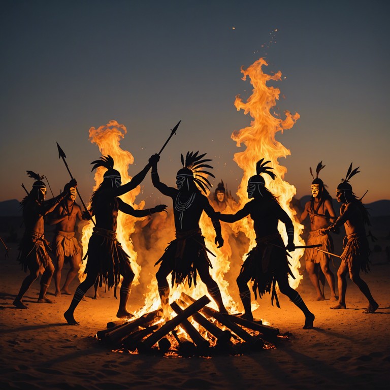 This track features powerful, deep drums that reverberate as if echoing through a dense, uncharted jungle. The piece encapsulates the spirit of a warrior tribe, with energetic rhythms that build tension and evoke a sense of imminent battle. The music is designed to transport listeners straight to the heart of a tribal war dance, surrounded by firelight and the fierce expressions of warriors. This track features powerful, deep drums that reverberate as if echoing through a dense, uncharted jungle. The piece encapsulates the spirit of a warrior tribe, with energetic rhythms that build tension and evoke a sense of imminent battle. The music is designed to transport listeners straight to the heart of a tribal war dance, surrounded by firelight and the fierce expressions of warriors.