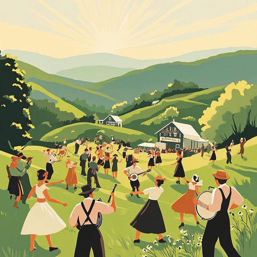 An upbeat instrumental featuring spirited banjo melodies evoking the exhilaration of dancing atop sunlit mountains. Energetic rhythms create a euphoric atmosphere, inviting all to join a vibrant musical celebration.