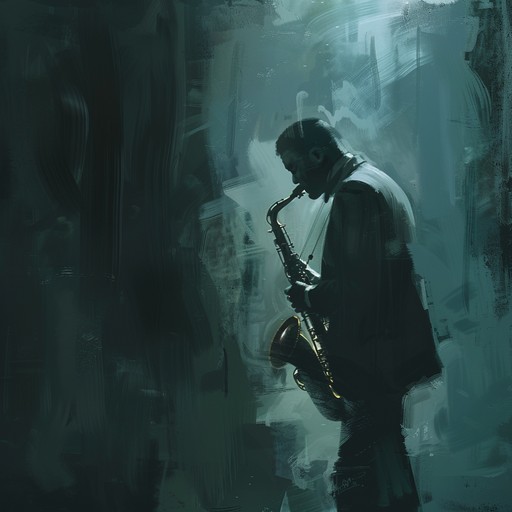 A mellow composition representing a peaceful nighttime stroll through a soft-lit urban setting, with smooth chord progressions and soft saxophone whispers that echo the stillness of midnight.