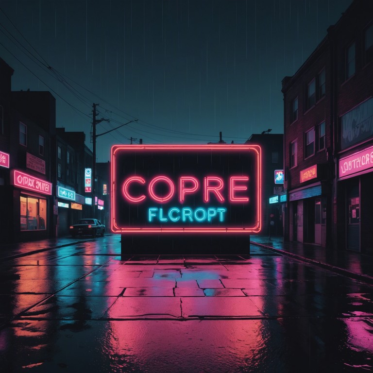 This alternate version deepens the fusion between hip hop and metal, emphasizing a more pronounced use of electronic elements along with metal guitar riffs, structured to mimic the pulsating life of an urban environment under the neon lights.