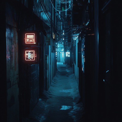 An instrumental track featuring brooding synth layers and pulsating basslines, capturing the feel of a shadowy urban landscape.