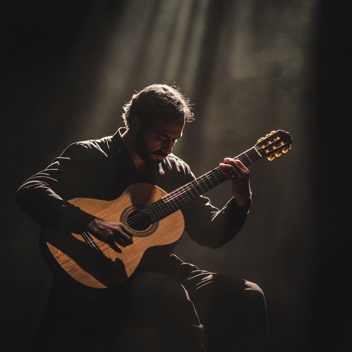 In this track, the powerful and expressive sound of a single flamenco guitar captures the essence of a warm, tumultuous night in andalusia, where every strum tells a story of passion, sorrow, and festivity. The performance is raw and emotive, weaving through complex rhythms and dynamic fluctuations that embody the spirit of flamenco with a deeply personal touch.