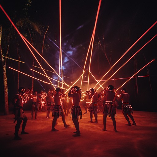 Echoes of ancestral beats ventures deeper into the unexplored territories of combined ancient tribal percussions with futuristic synthesis techniques, creating layers of complex rhythms that are both nostalgic and forward looking.