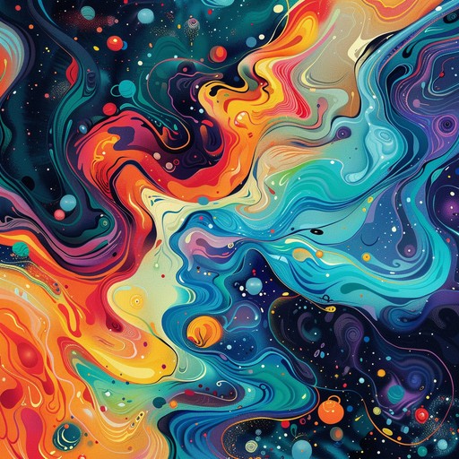 A blend of trippy psychedelic sounds and funky rock grooves, capturing the essence of an interstellar journey. Imagine vibrant guitar riffs, groovy bass lines, and otherworldly synths converging to create an immersive and energetic instrumental track.