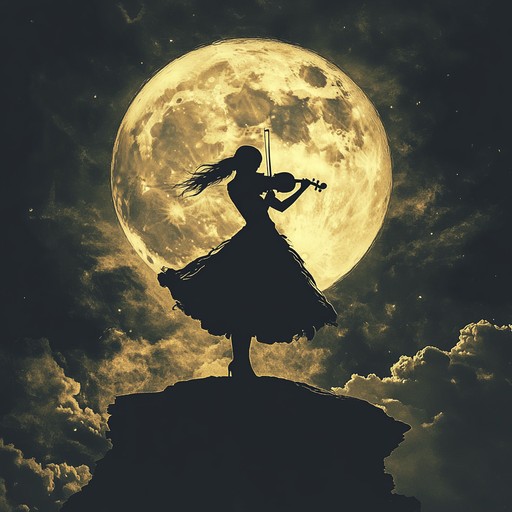 A somber violin piece that travels through the shadows of the unknown, each bowed note intensifying the mystical air, encapsulating the eerie quiet of a moonlit night, perfect for introspective or thematic storytelling.