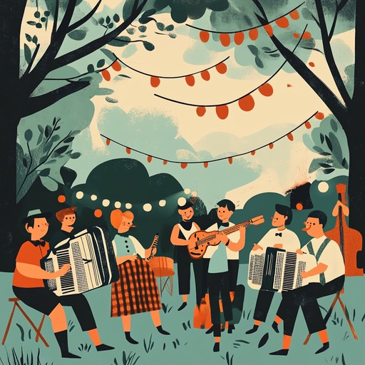 An upbeat and lively instrumental polka that brings forth the spirit of celebration, featuring vibrant accordion tunes and rhythms that encourage dancing and happiness.