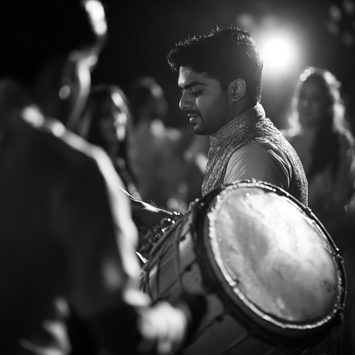 Immerse in the sensational sound of the dhol as it accentuates a festive atmosphere, driving the energy of a traditional dance at a punjabi festival. The rhythm is infectious, spirited, and perfectly suited for a joyous celebration.