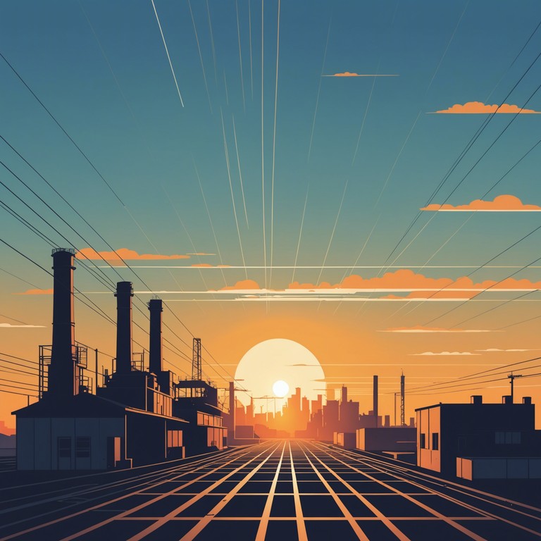 This track embodies an energetic journey of awakening in a bustling, industrial metropolis. As dawn breaks, the upbeat melodies mix with the raw, mechanical sounds of the city, creating a powerful yet cheerful sound. It captures the essence of optimism among the metallic clatters of an industrial landscape.