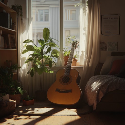 A soothing pop instrumental featuring gentle acoustic guitar and soft piano, blending warm harmonies to evoke feelings of joy and togetherness.