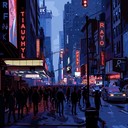 vibrant, energetic instrumental evoking bustling broadway atmosphere