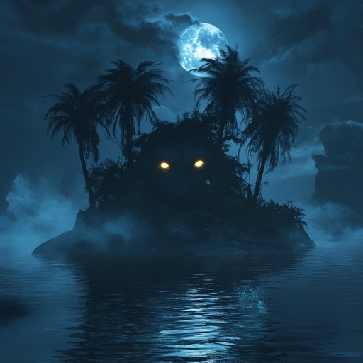 A unique combination of eerie tropical sounds and unsettling rhythms sets the stage for a haunting, atmospheric track. Picture dark, swaying palm trees under a moonlit night, with a sense of mystery and foreboding in the air. The melody progresses through ghostly echoes and dissonant chords, all laid over an underlying pulse that keeps the tension high.